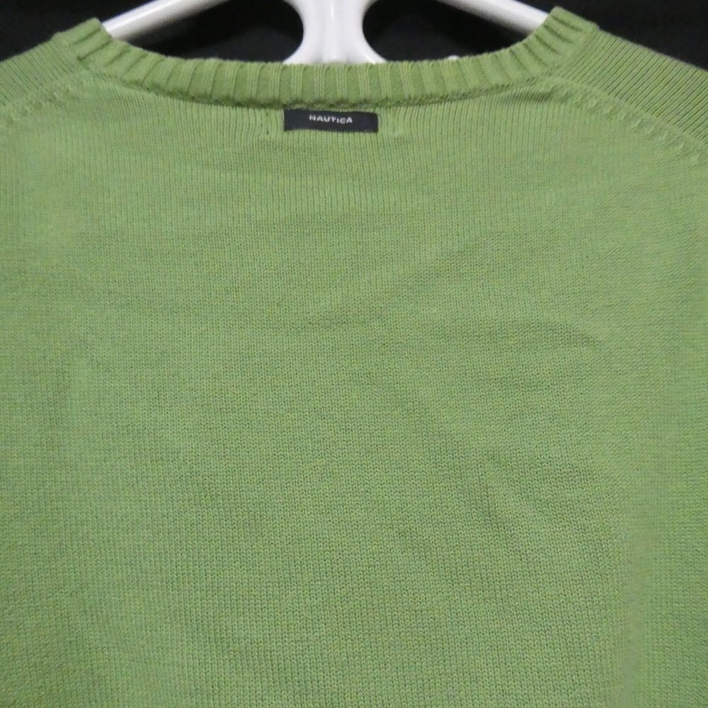 NAUTICA | medium | 100% Cotton | Green Knit Crewneck Sweater | EUC - Picture 10 of 16